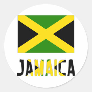 Sticker Rond Drapeau Jamaïque & Word