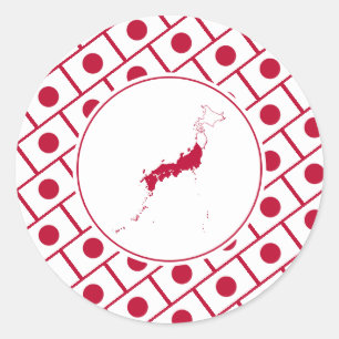 Sticker Rond DRAPEAU JAPON élégant
