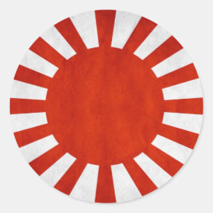 Sticker Rond Drapeau japonais de Grunge