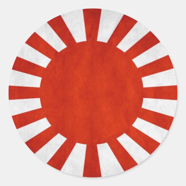 Sticker Rond Drapeau japonais Grunge (Devant)