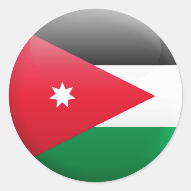 Sticker Rond Drapeau Jordanie (Devant)