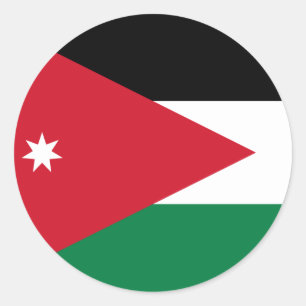 Sticker Rond Drapeau Jordanie