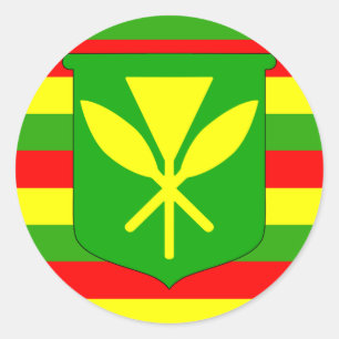 Sticker Rond Drapeau Kanaka Maoli
