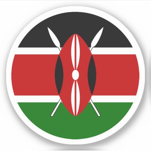 Sticker rond Drapeau Kenya (Devant)