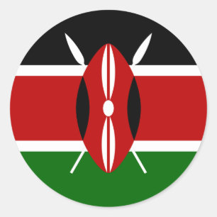 Sticker Rond Drapeau Kenya Afrique