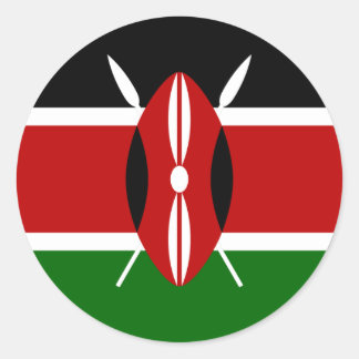 Sticker Rond Drapeau Kenya Afrique
