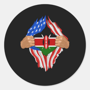 Sticker Rond Drapeau kenyan