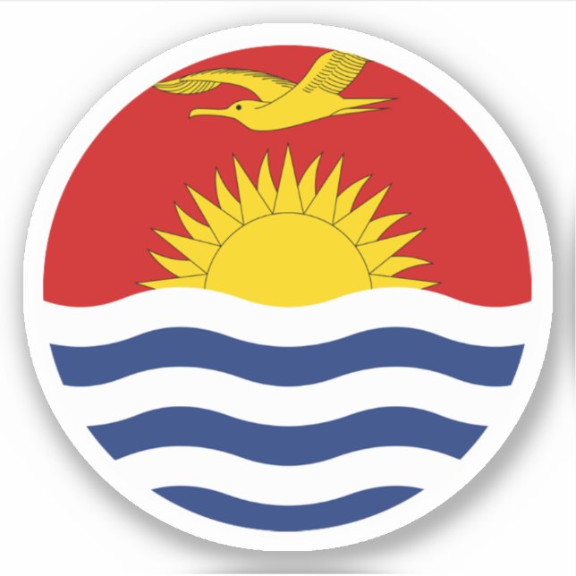 Sticker rond drapeau Kiribati (Devant)