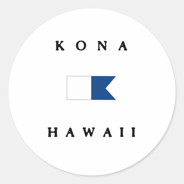 Sticker Rond Drapeau Kona Hawaii Alpha Dive (Devant)