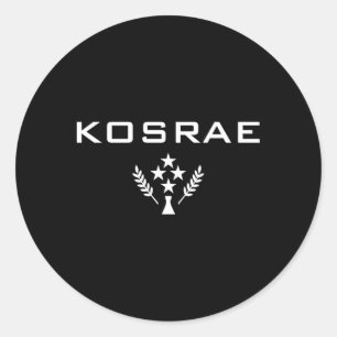Sticker Rond Drapeau Kosrae Micronésie Tofol