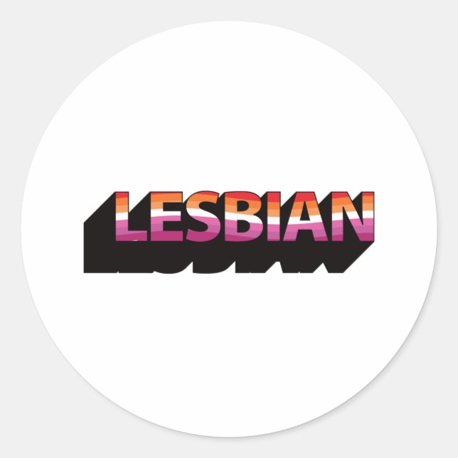 Sticker Rond Drapeau lesbien 3D (Devant)