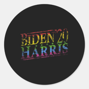 Sticker Rond Drapeau Lgbt Gay pride Biden Harris 2020