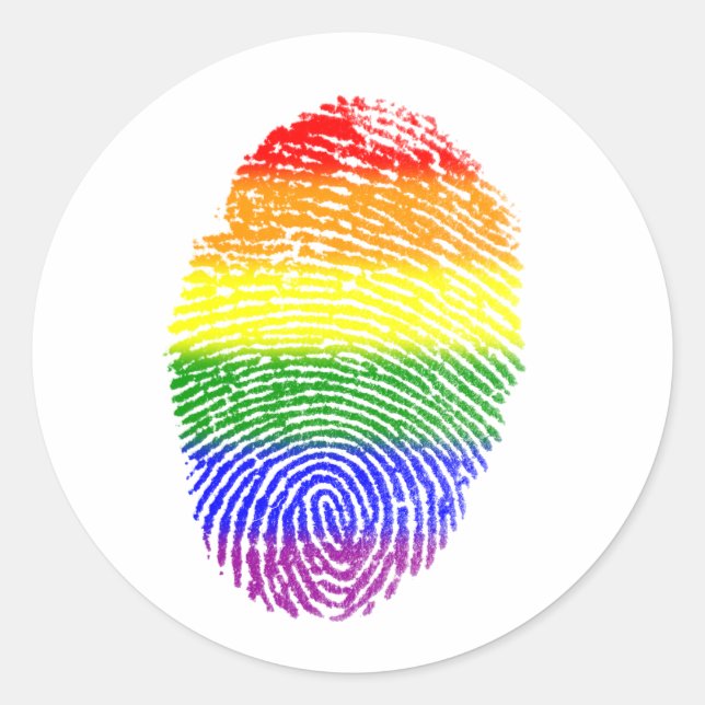 Sticker Rond Drapeau LGBT Pride (Devant)