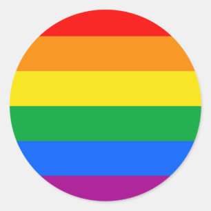 Sticker Rond Drapeau LGBT Pride / Drapeau arc-en-ciel