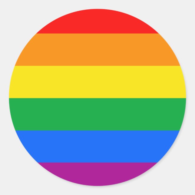 Sticker Rond Drapeau LGBT Pride / Drapeau arc-en-ciel (Devant)