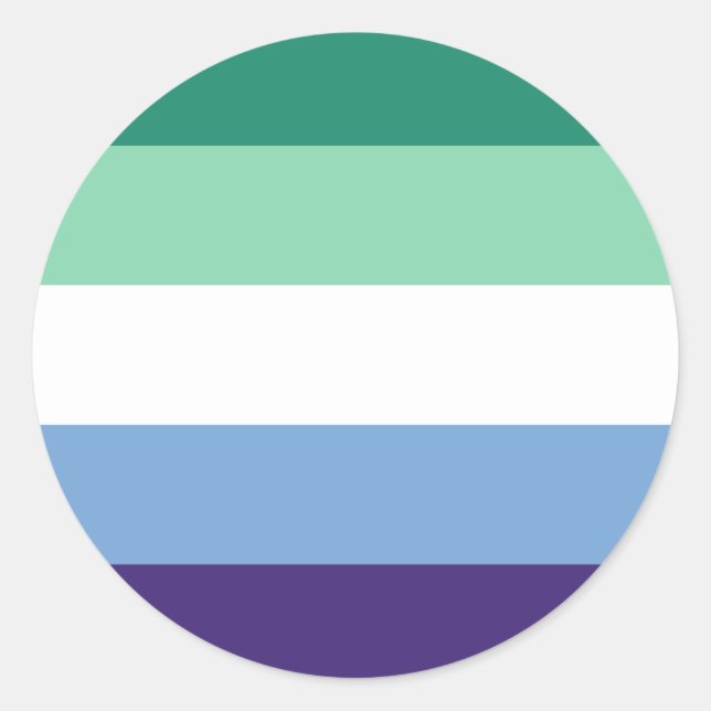Sticker Rond Drapeau LGBTQ Gay Men Pride (Devant)