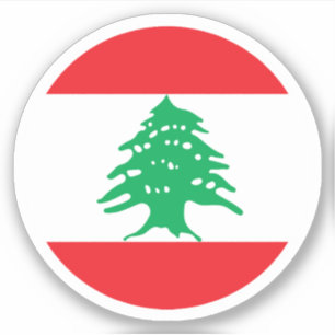 Sticker rond Drapeau Liban