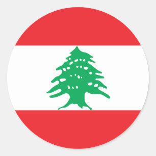 Sticker Rond Drapeau libanais, Drapeau du Liban