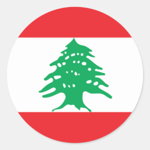 Sticker Rond Drapeau libanais - Drapeau libanais - Flacon du Li