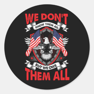 Sticker Rond Drapeau Liberté Amour Pour Votre Pays Patriotisme