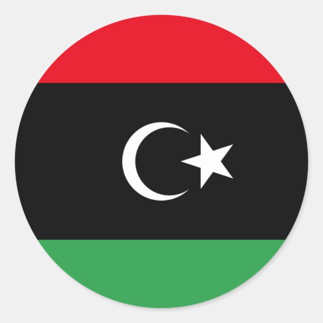 Sticker Rond Drapeau libyen, Drapeau libyen (Devant)