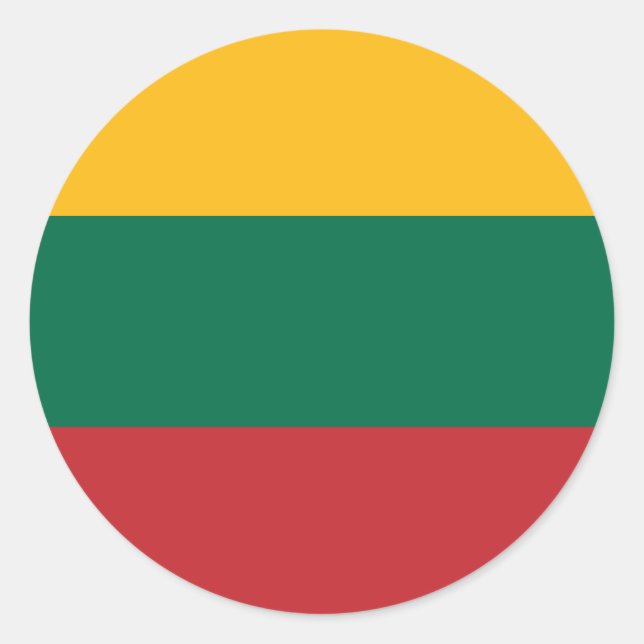 Sticker Rond Drapeau Lituanie (Devant)