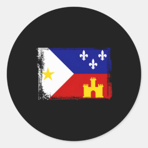 Sticker Rond Drapeau Louisiana Cajun Acadiana