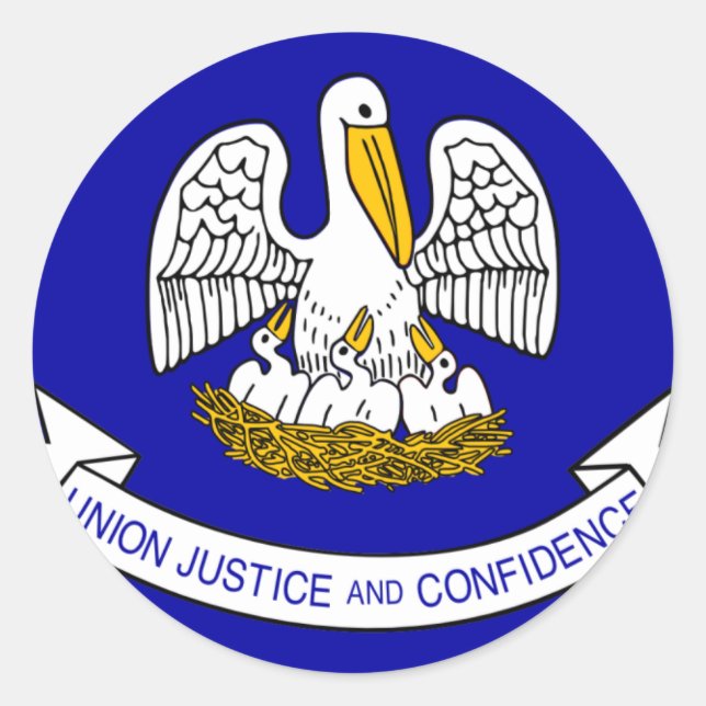 Sticker Rond Drapeau Louisiane (Devant)