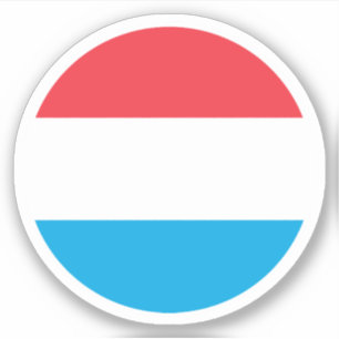 Sticker rond Drapeau Luxembourg