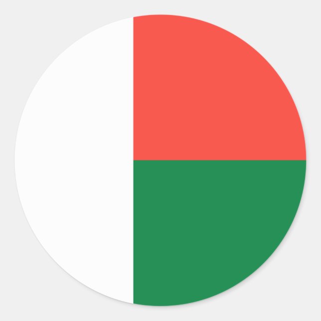 Sticker Rond Drapeau Madagascar (Devant)