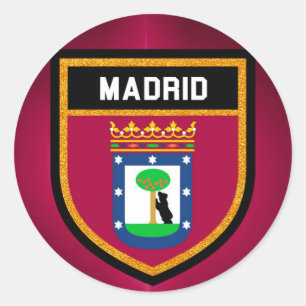 Sticker Rond Drapeau Madrid