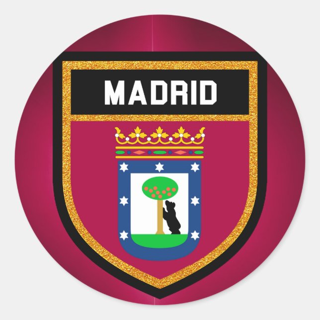 Sticker Rond Drapeau Madrid (Devant)