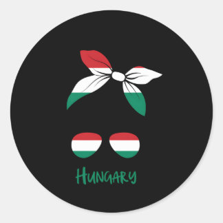 Sticker Rond Drapeau magyar hongrois