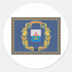 Sticker Rond Drapeau Mariupol Ukraine