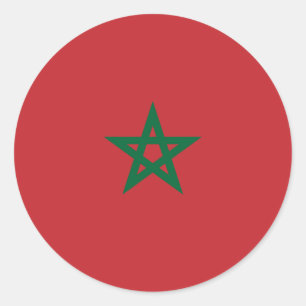 Sticker Rond Drapeau Maroc