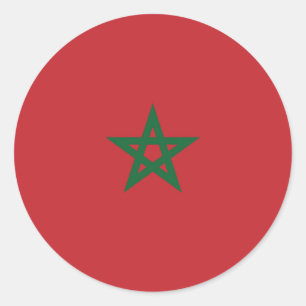 Sticker Rond Drapeau Maroc