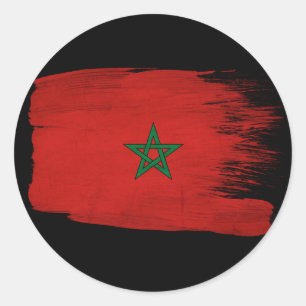 Sticker Rond Drapeau Maroc