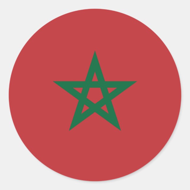 Sticker Rond Drapeau marocain (Devant)