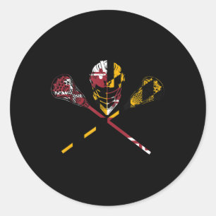 Sticker Rond Drapeau Maryland Lacrosse Boys Hommes Women's Coll