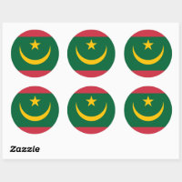 Sticker Rond Drapeau mauritanien, Drapeau de la Mauritanie