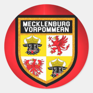 Sticker Rond Drapeau Mecklenburg-Vorpommern