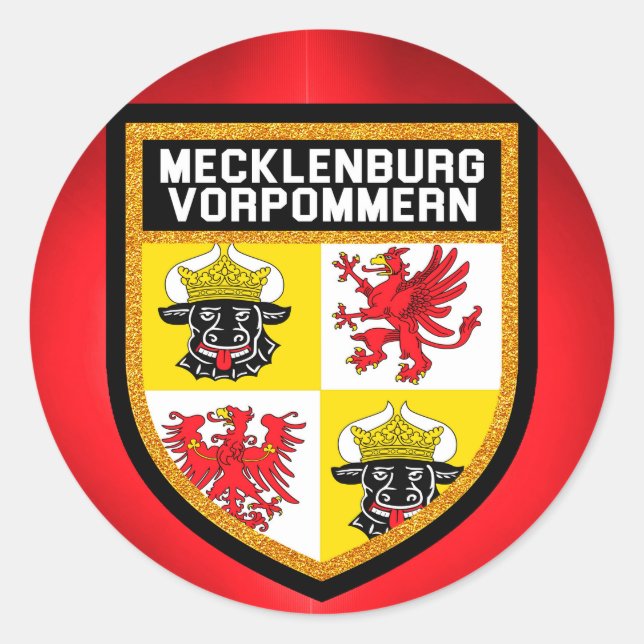 Sticker Rond Drapeau Mecklenburg-Vorpommern (Devant)