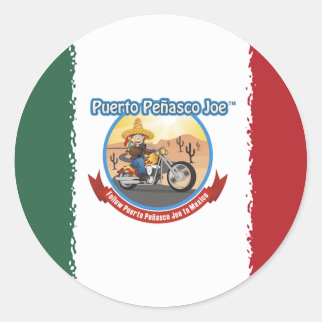 Sticker Rond Drapeau mexicain (Devant)