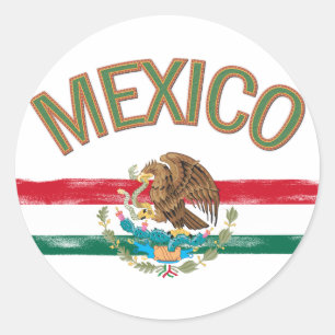 Sticker Rond Drapeau mexicain