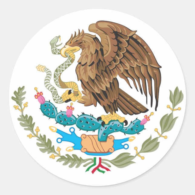 Sticker Rond Drapeau mexicain (Devant)