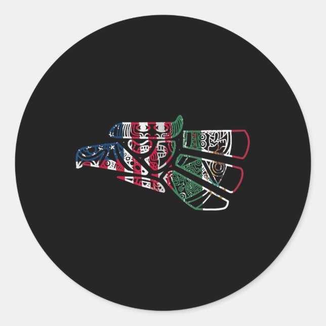 Sticker Rond Drapeau mexicain américain Drapeau mexicain (Devant)