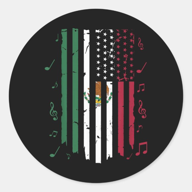 Sticker Rond Drapeau mexicain américain Drapeau mexicain (Devant)
