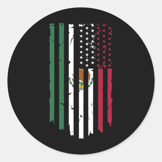 Sticker Rond Drapeau mexicain américain Drapeau mexicain (Devant)