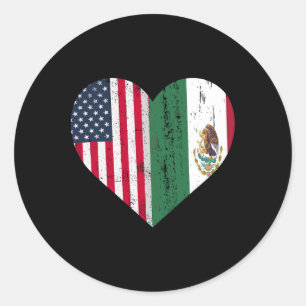 Sticker Rond Drapeau mexicain américain Drapeau mexicain
