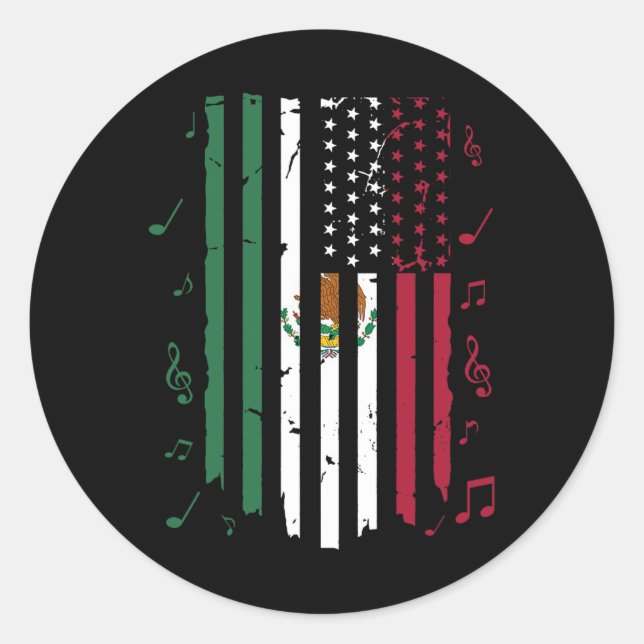 Sticker Rond Drapeau mexicain américain Drapeau mexicain (Devant)
